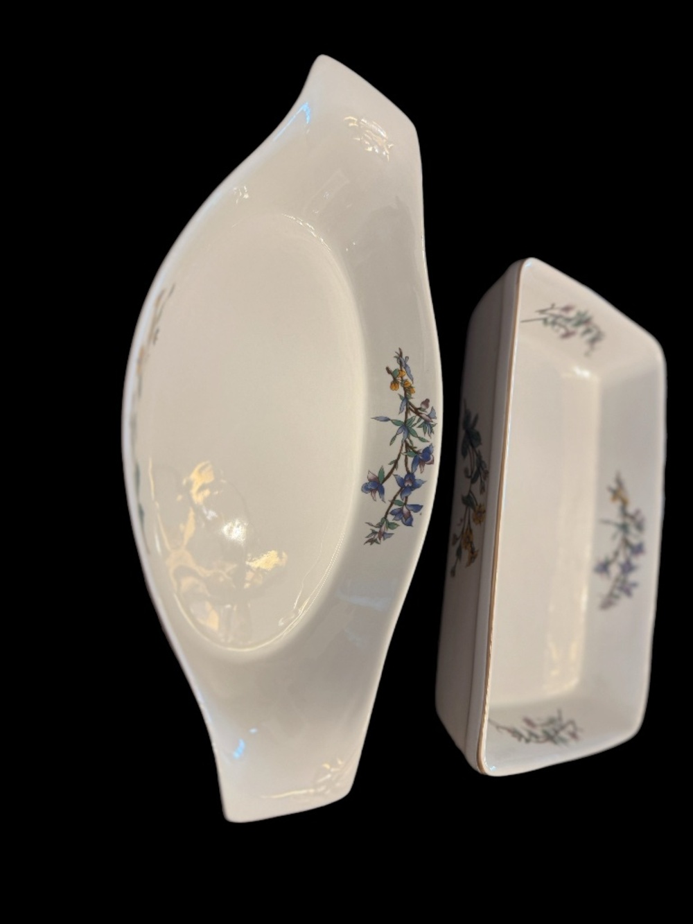 Vintage 1980s Woodhill Fine Bakeware Set – 2 Floral Serving/Baking Dishes